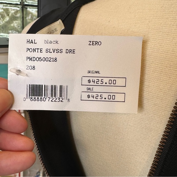 Halston Heritage Dress Womens Sleeveless Stretch A Line Zip Up Black 0 NWT - Picture 11 of 14